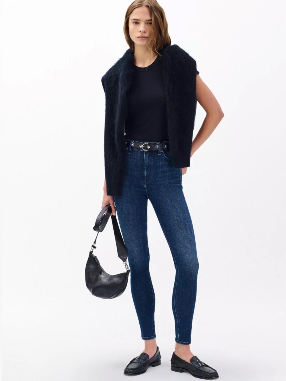 rag & bone Nina Dark Blue High-Rise Skinny Jeans